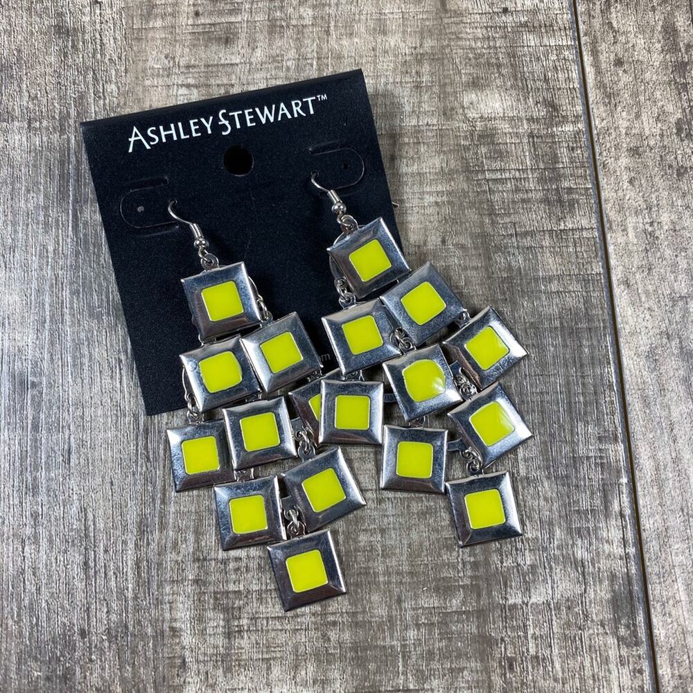 Ashley Stewart Lime Green Earrings NWT